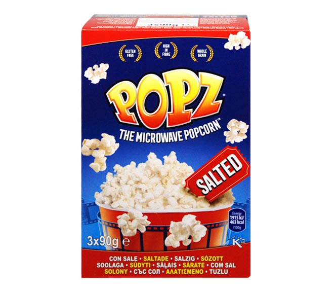 POPZ microwave popcorn salted flavored 90g x 3pcs