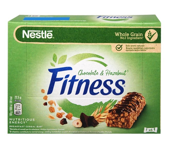 NESTLE Fitness bars chocolate & hazelnut 6×22.5g