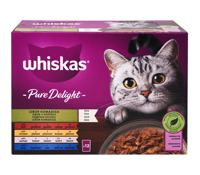 cat WHISKAS adult pure delight in jelly 12x85g