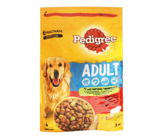 dog PEDIGREE dry food adult 3kg – beef & vegetables