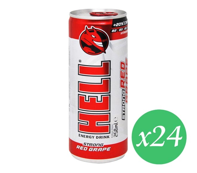 HELL energy drink 24x250ml – red grape