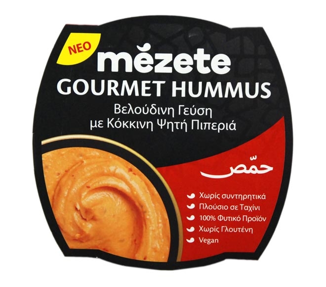 salad dip MEZETE Gourmet hummus with roasted red pepper 215g