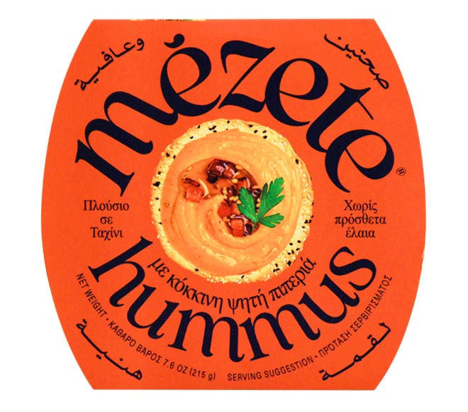 salad dip MEZETE Gourmet hummus with roasted red pepper 215g