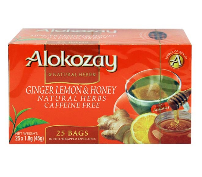tea ALOKOZAY (25pcs) 45g – Ginger Lemon & Honey (natural herbs caffeine free)