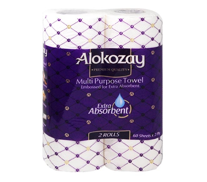 ALOKOZAY Multy purpose towel with extra absorbent 60 sheets x 2ply 2pcs