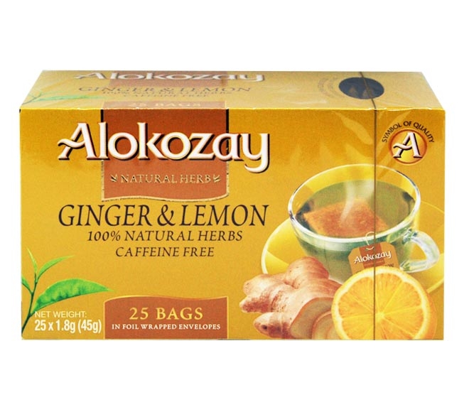 tea ALOKOZAY (25pcs) 45g – Ginger & Lemon (100% natural herbs caffeine free)