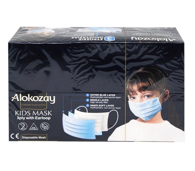 ALOKOZAY disposable face mask for kids 3 Layers x 10pcs x 5