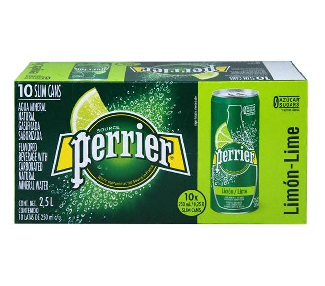 PERRIER sparkling water 10 x 250ml – Lime