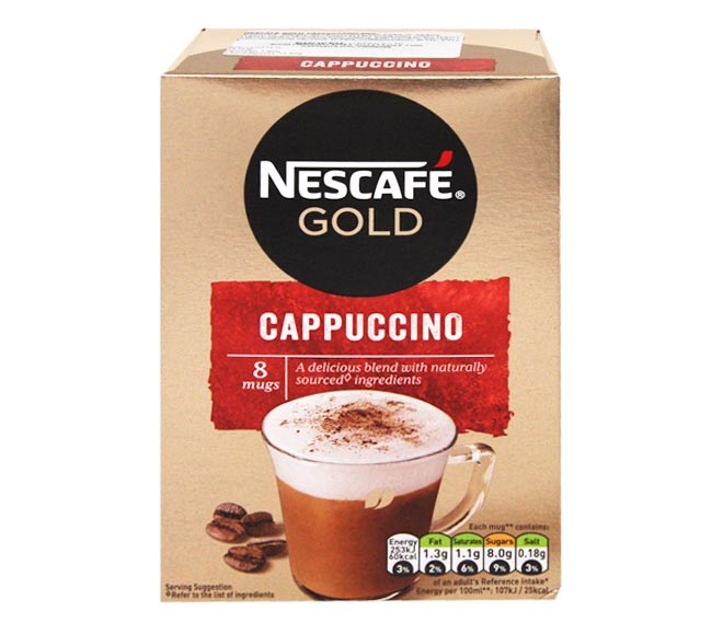 sachets NESCAFE gold cappuccino 8×15.5g 124g