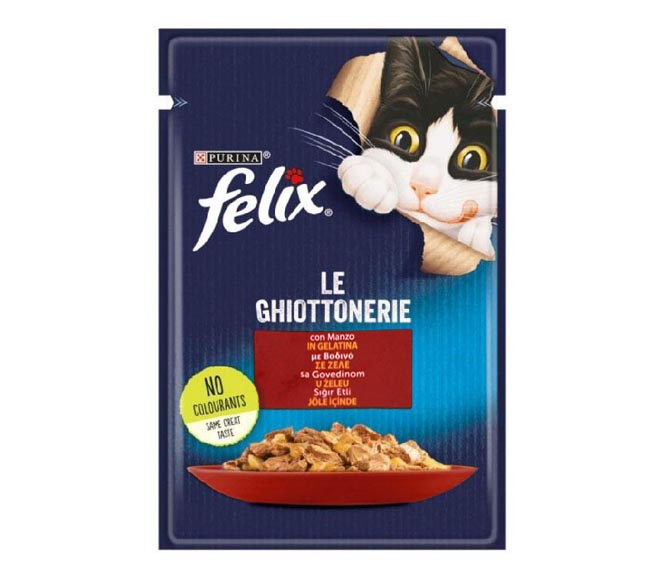 cat FELIX with beef in jelly 85g