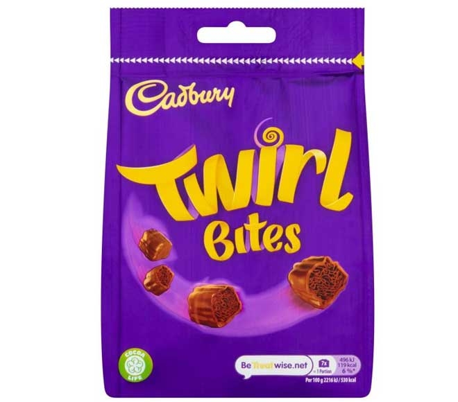 CADBURY chocolate TWIRL bites 109g