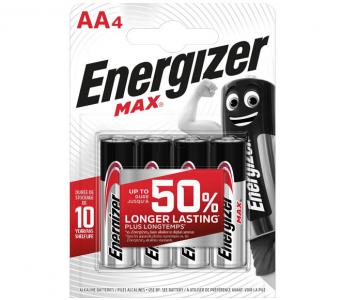 ENERGIZER Max Type AA Alkaline Batteries, pack of 4