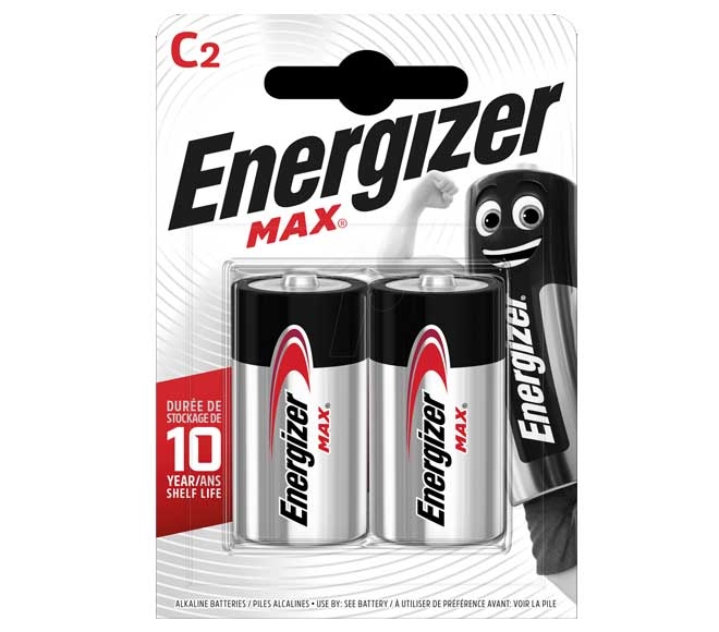 ENERGIZER Max Type C Alkaline Batteries, pack of 2