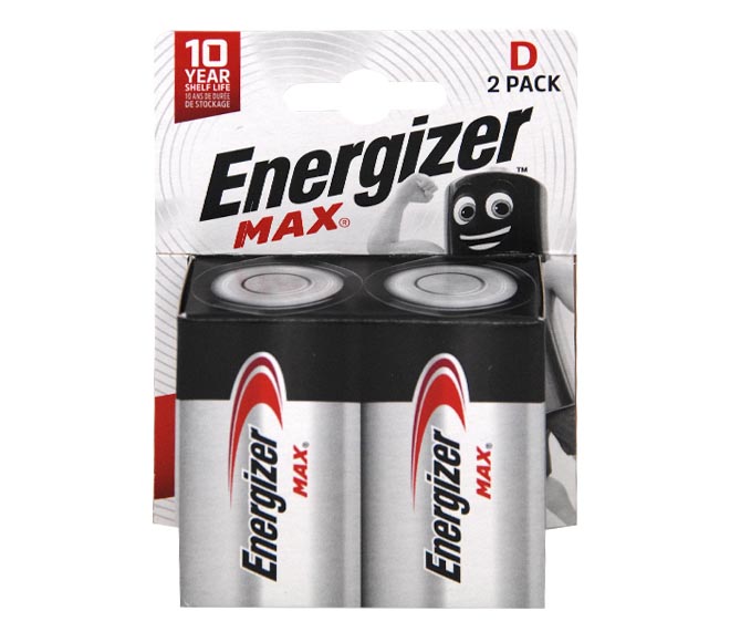 ENERGIZER Max Type D Alkaline Power Batteries, pack of 2