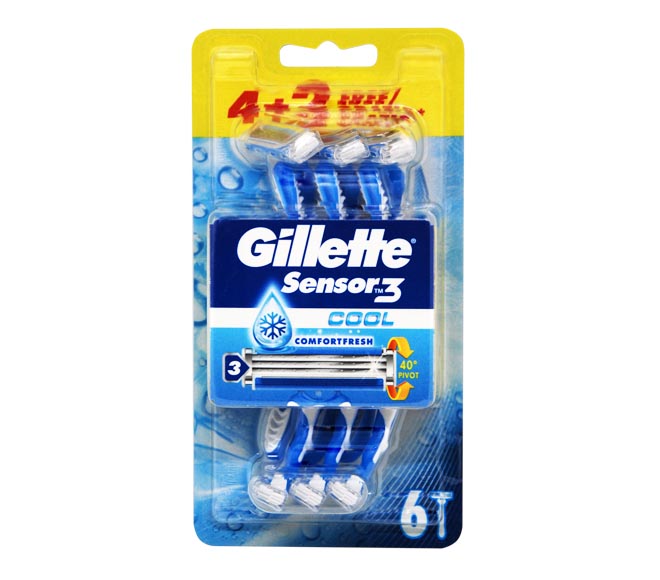 GILLETTE Sensor 3 cool disposable razors 6pcs (4+2 FREE)