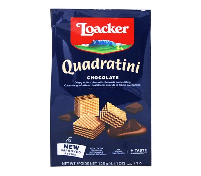 LOACKER Quadratini Chocolate bite size wafers 125g