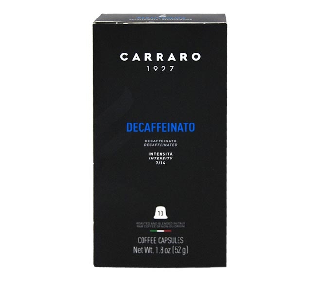 CARRARO espresso DECAFFEINATO 52g – (10 caps – intensity 7)