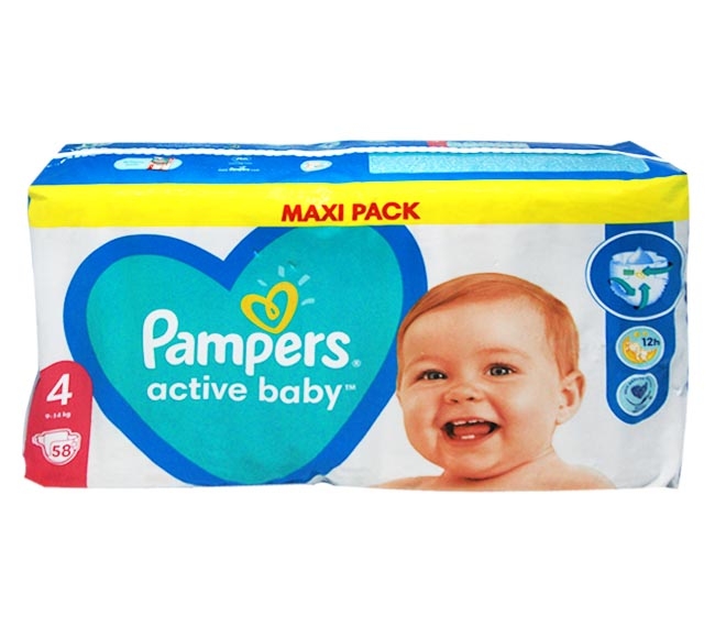 PAMPERS active baby S4 9-14Kg 58pcs (maxi pack)