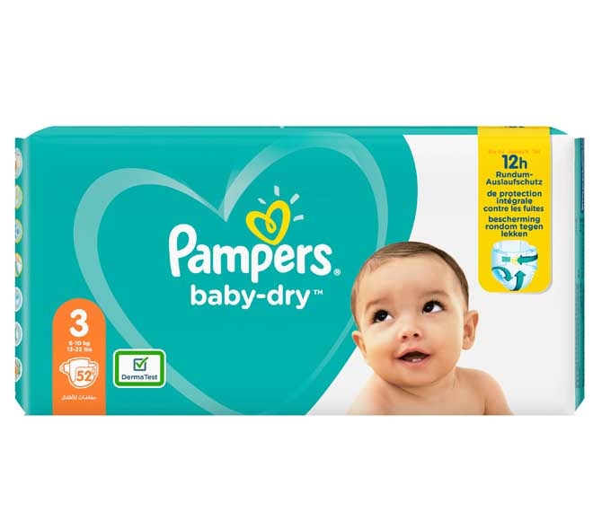 PAMPERS baby – dry S3 6-10Kg 52pcs