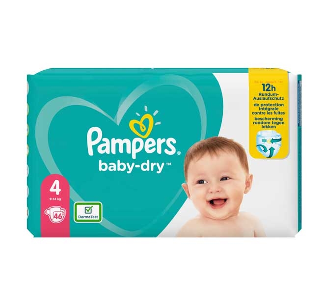 PAMPERS baby – dry S4 9-14Kg 46pcs