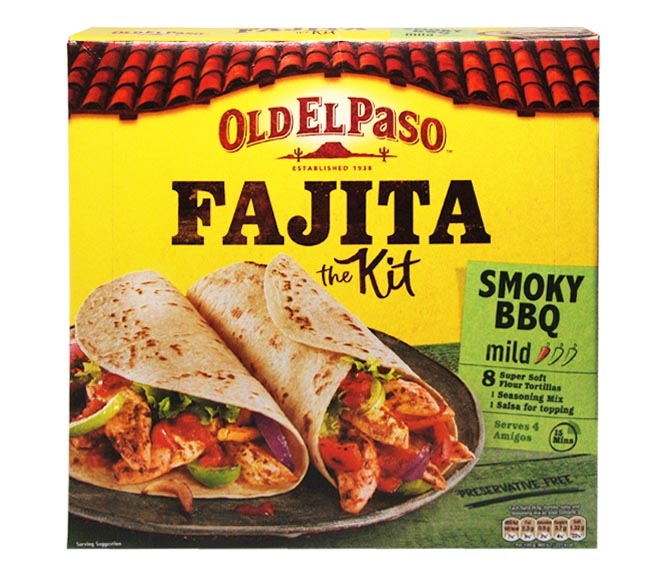 OLD EL PASO original smoky BBQ fajitas kit 500g MILD