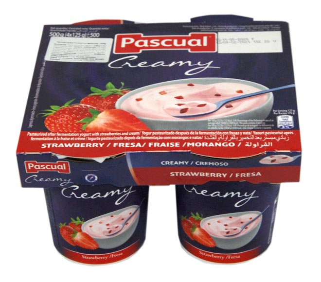 fruit yogurt PASCUAL 4x125g – strawberry creamy
