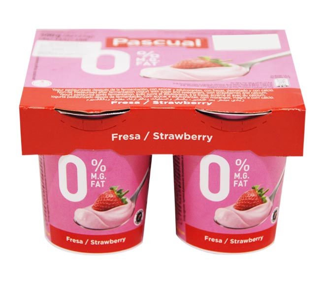fruit yogurt PASCUAL 4x125g – lite 0% strawberries