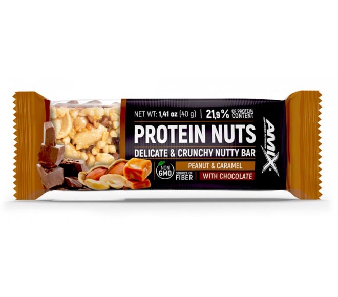 AMIX bar Protein Nuts 40g – Peanut & Caramel