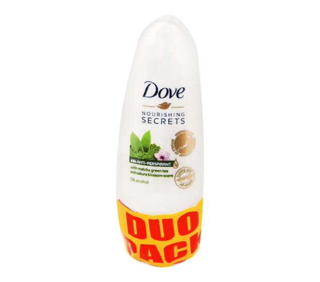 DOVE deodorant roll-on 2x50ml – Matcha Green Tea & Sakura Blossom (Duo Pack)