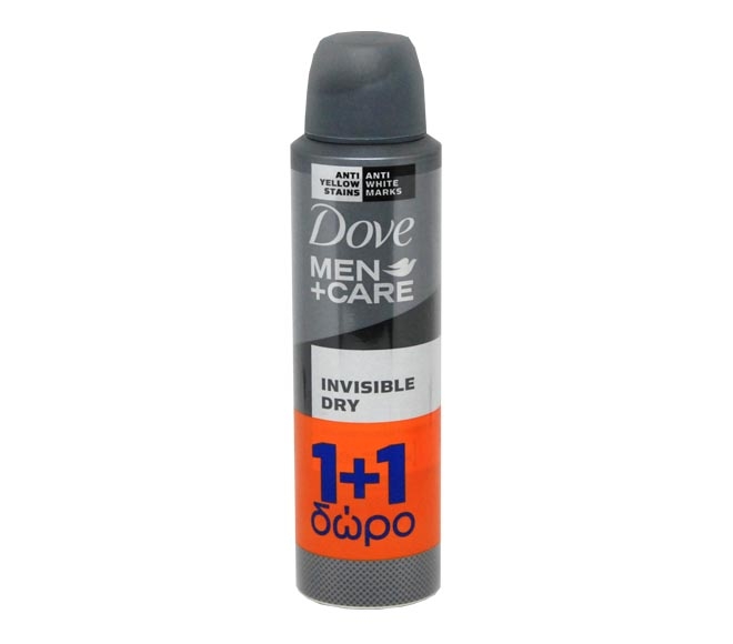 DOVE Men deodorant spray 150ml – Invisible Dry (1+1 FREE)