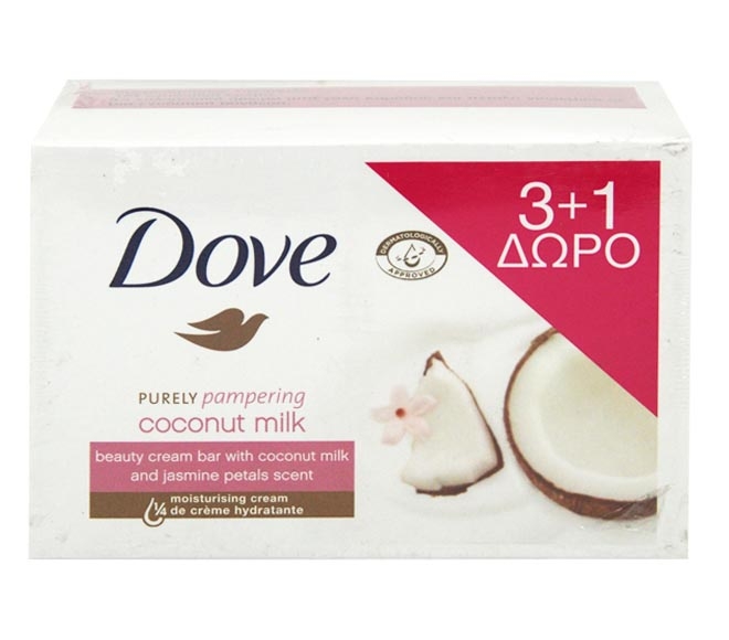 DOVE soap bar coconut milk 4x100g (3+1 FREE)