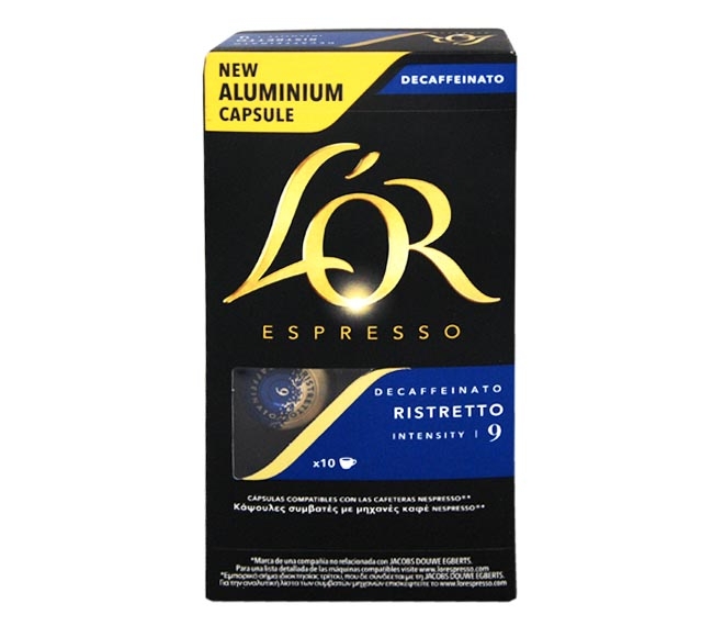 LOR espresso RISTRETTO DECAFFEINATO 52g – (10 caps – intensity 9)