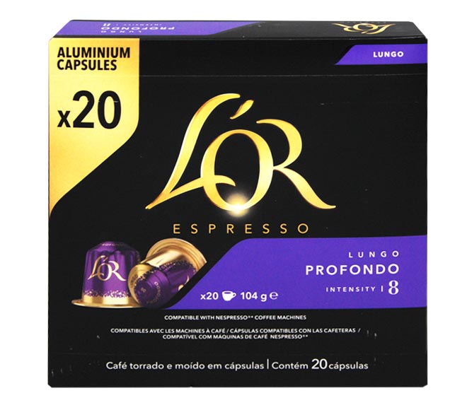 LOR espresso PROFONDO LUNGO 104g – (20 caps – intensity 8)