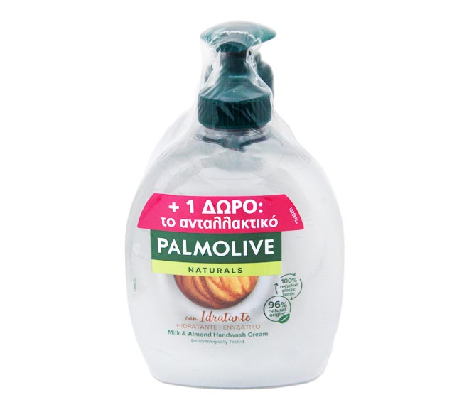 PALMOLIVE liquid handsoap pump 300ml + refill 300ml FREE – Milk & Almond