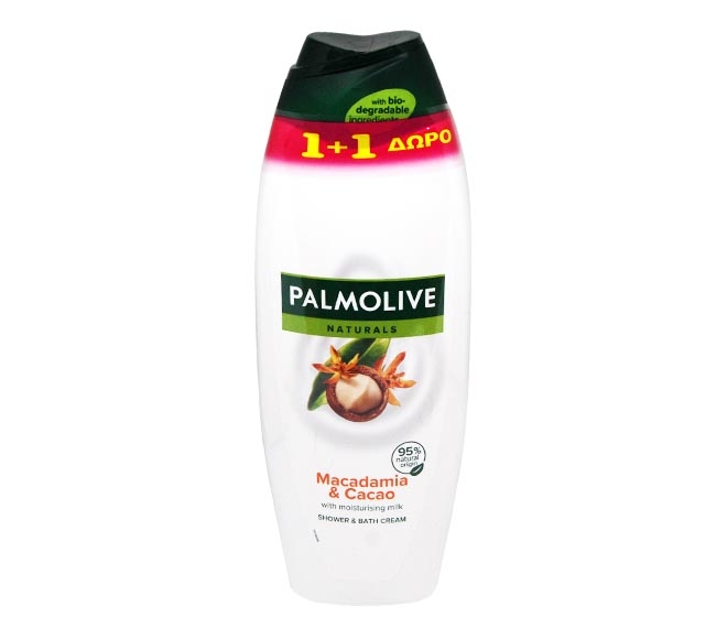 PALMOLIVE Naturals shower & bath cream 650ml – Macadamia & Cocoa (1+1 FREE)