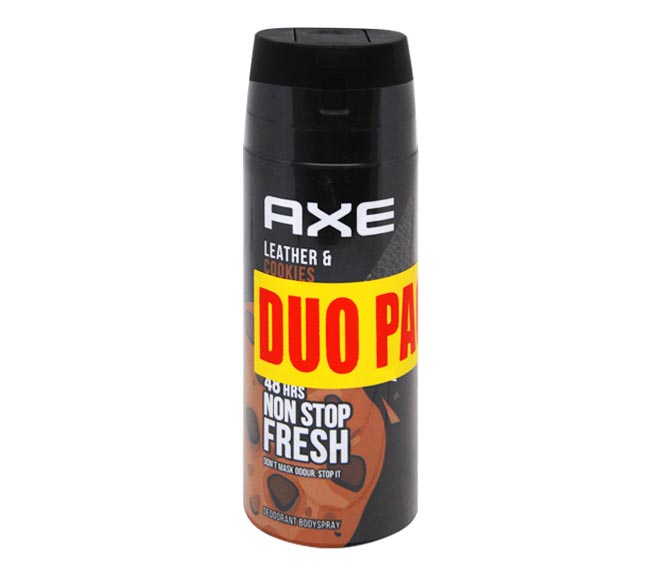 AXE deodorant bodyspray 150ml – Leather & Cookies (Duo Pack)