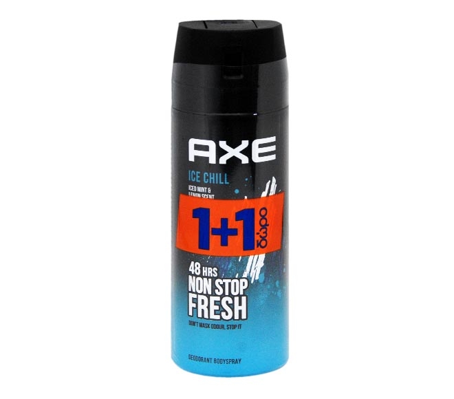 AXE deodorant bodyspray 150ml – Ice Chill Mint & Lemon (1+1 FREE)