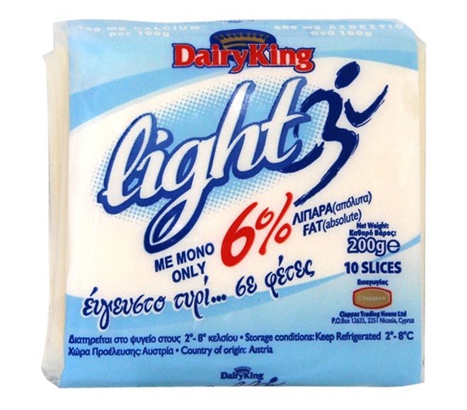 cheese DAIRYKING light & creamy slices (6% fat) 200g 10pcs