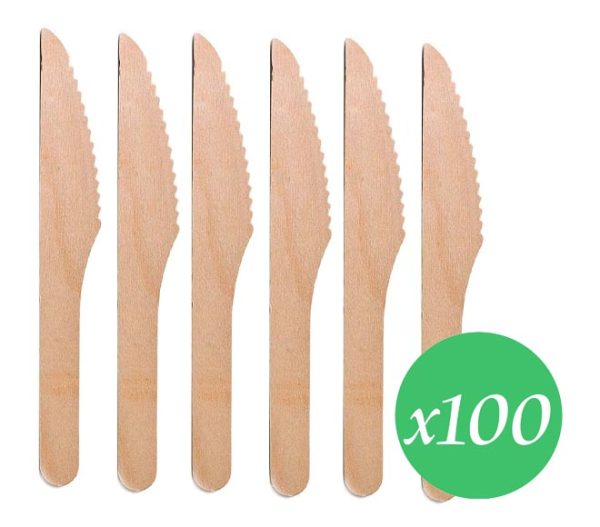 cutlery wooden CATERWAYS knives 160mm x 100pcs