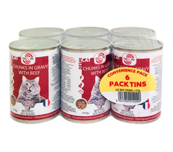 cat DESMI beef chunks in gravy 6x410g