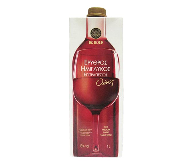 KEO red medium sweet wine 1L