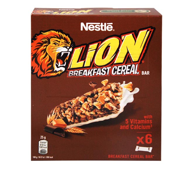 NESTLE Lion breakfast cereal bars 6x25g