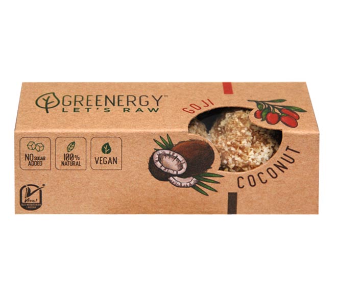 GREENERGY raw energy balls coconut & goji berries 48g
