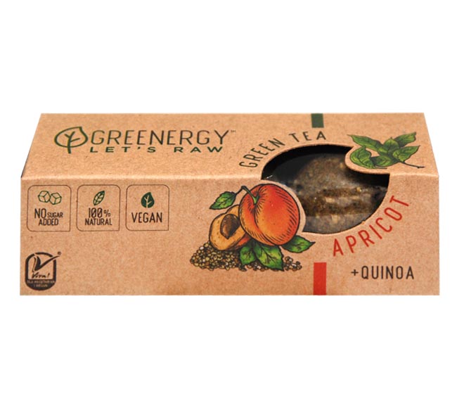GREENERGY raw energy balls apricot & green tea 48g