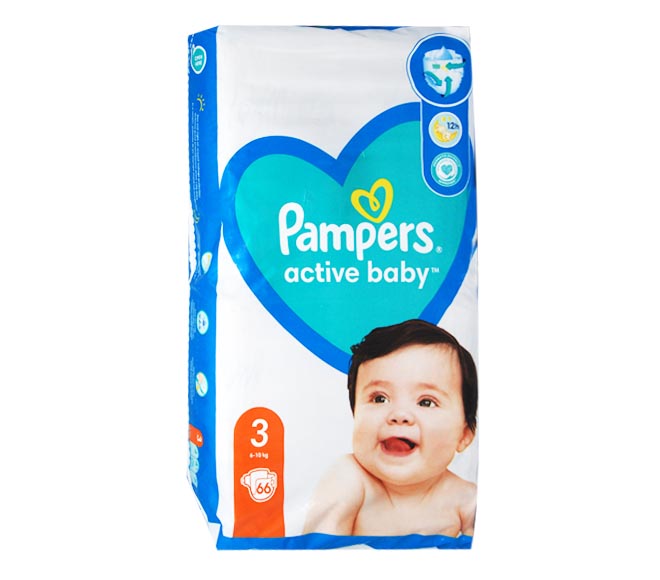 PAMPERS active baby S3 6-10Kg 66pcs (MAXI PACK)