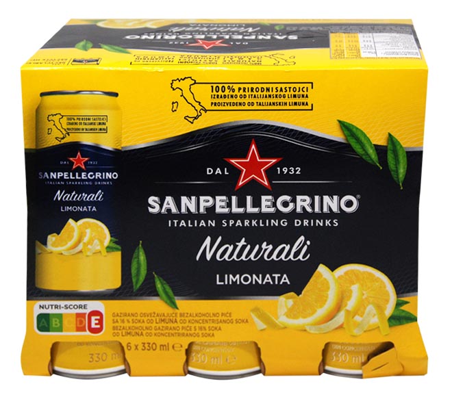 can SAN PELLEGRINO Sparkling lemon water 6x330ml