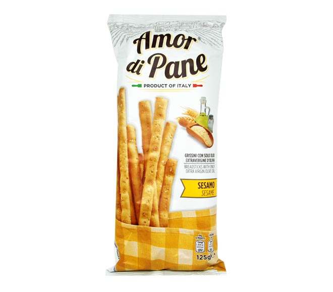 AMOR DI PANE Breadsticks with only extra virgin olive oil 125g – sesame