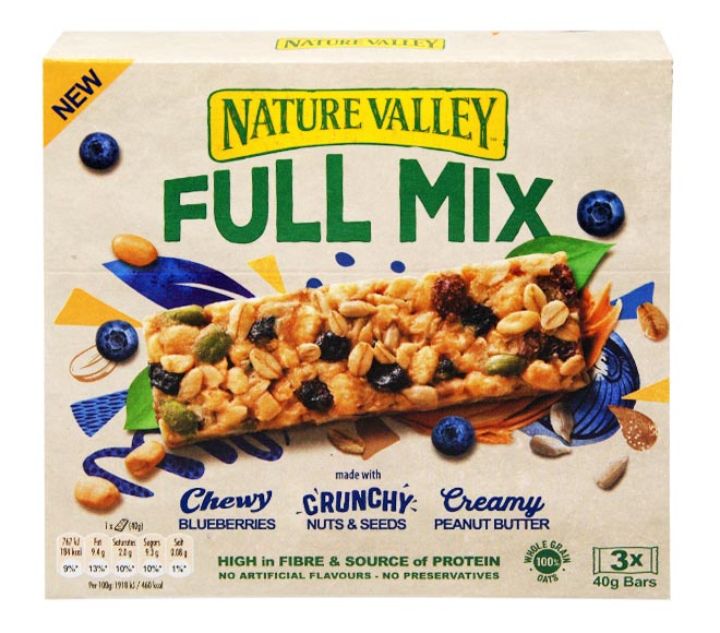 NATURE VALLEY full mix bars 3x40g – bluberries, nuts, seeds and peanut butter