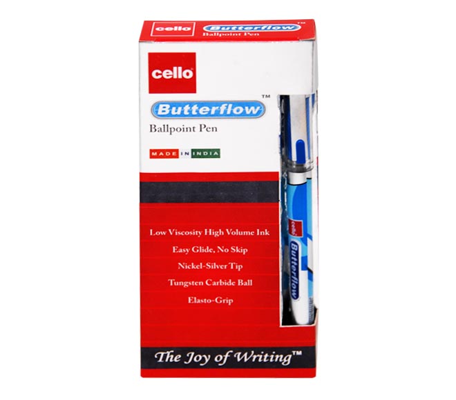 pen CELLO butterflow ballpoint pen x 12pcs – BLUE