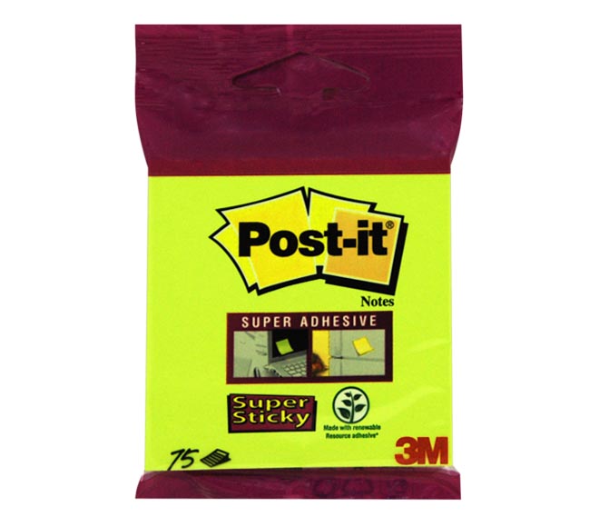 Notes POST-IT 3M green x75 – super sticky (76mm x 76mm)